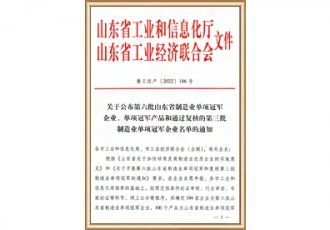山东省制造业单项冠军企业