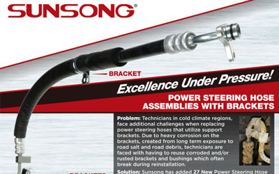 PM449 Sunsong Power Steering Hose Assemblies with Brackets Sheet
