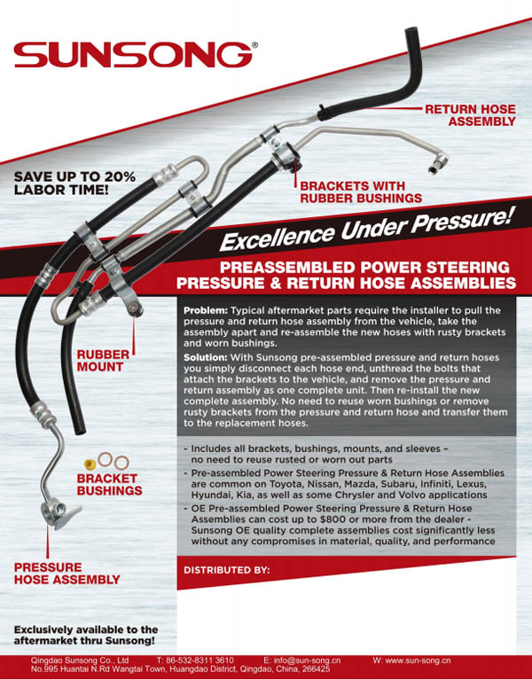 PM410 Sunsong Preassembled PS Hose Assemblies Sheet